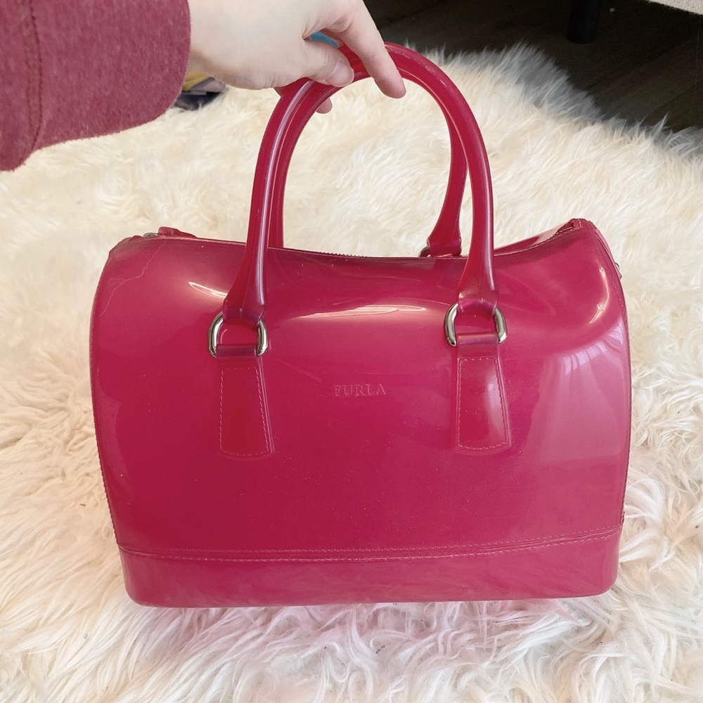 Furla Candy pink jelly satchel